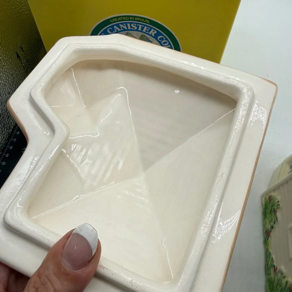 Vintage Avon Townhouse Canister Collection Large Ceramic House Brazil with Box